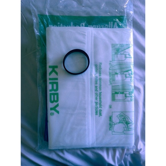 KIRBY MICRON MAGIC HEPA VACUUM BAGS: UNIVERSAL, Fits F & Twist Style White Cloth - Picture 2 of 2